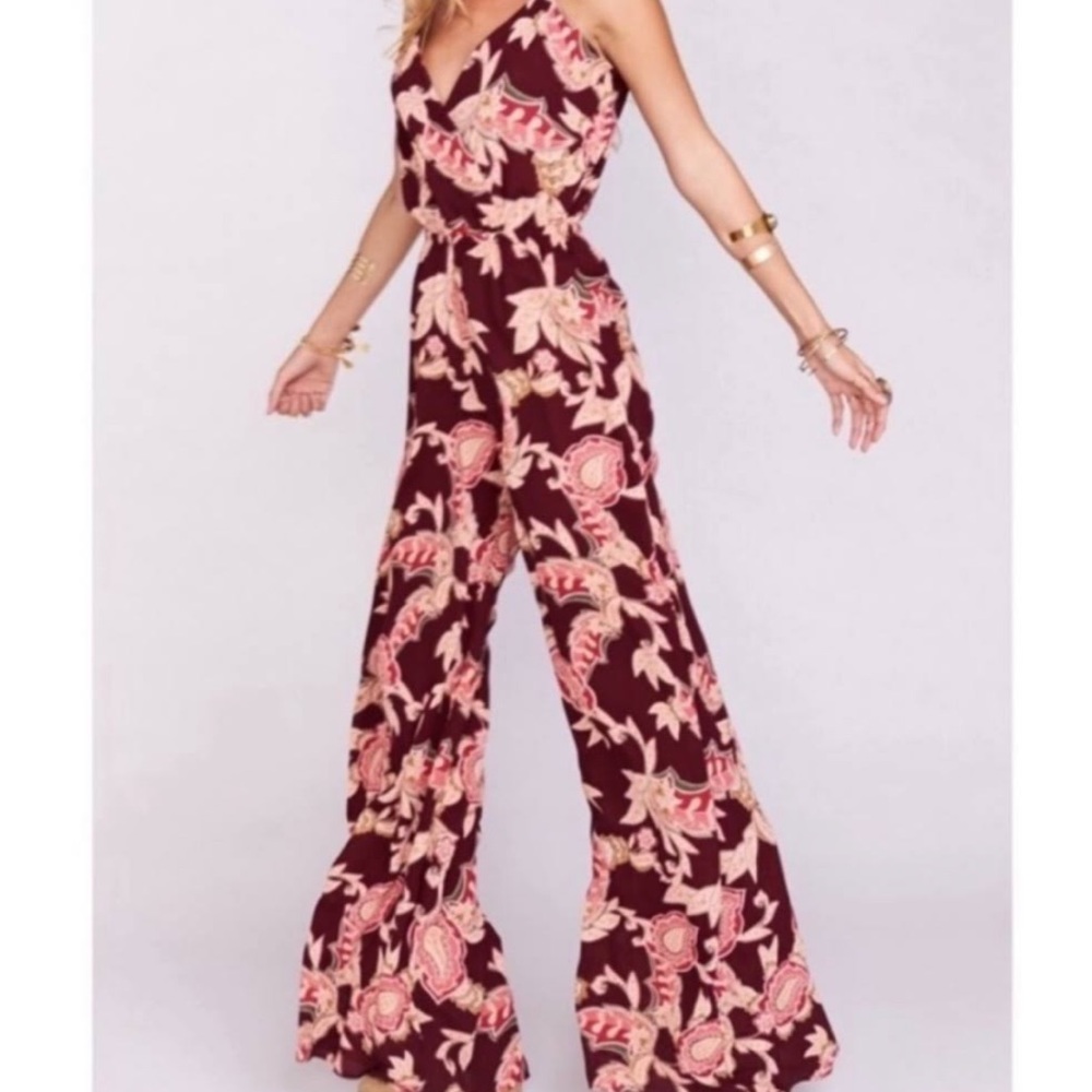 Show Me Your Mumu burgundy paisley jumpsuit